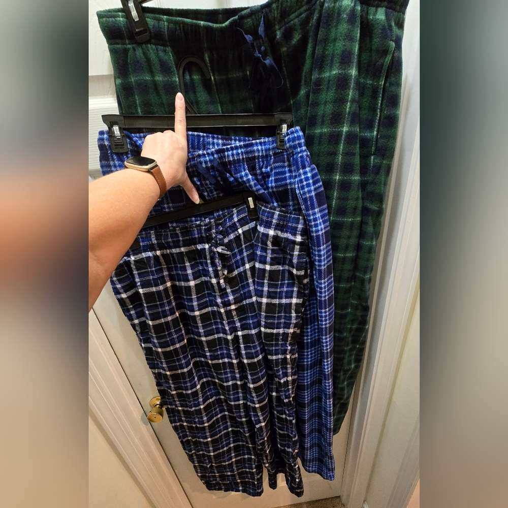 Set Of 3 Men's Fruit Of The Loom Flannel Lounge Pants, see Pics And Comments
